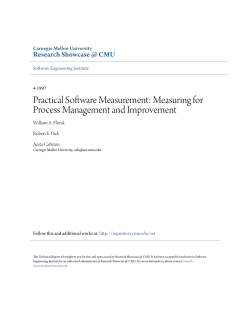 Practical Software Measurement: Measuring for Process