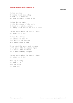 The Clash I`m So Bored with the USA - Pisnicky