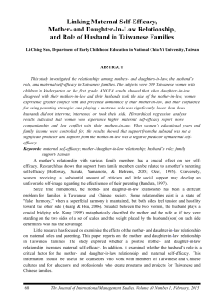 Linking Maternal Self-Efficacy, Mother- and Daughter-In