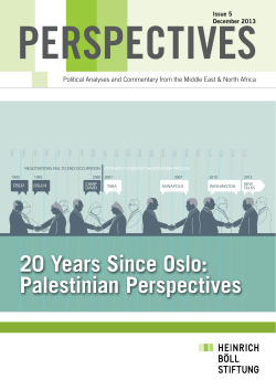 Editorial 20 Years Since Oslo: Palestinian Perspectives
