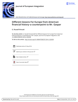 Different lessons For Europe from American financial history&ndash;a