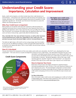Understanding your Credit Score