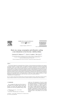 Body size, energy consumption and allometric scaling: a new