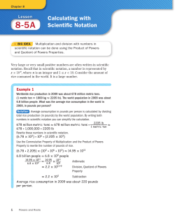 Calculating with Scientific Notation