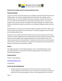 Mountain View College: Spanish in Salamanca/Alicante, Spain