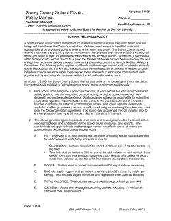 Wellness Policy - Storey County School District