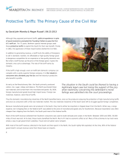 Protective Tariffs: The Primary Cause of the Civil War