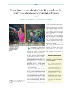 Forest-based ecotourism in Costa Rica as a driver for positive social