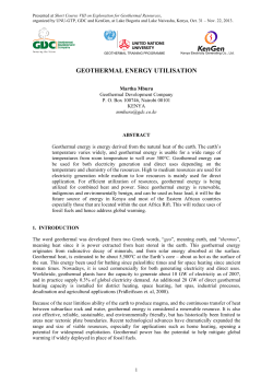 GEOTHERMAL ENERGY UTILISATION