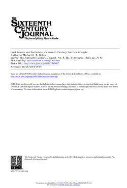 Land Tenure and Forfeiture a Sixteenth Century Scottish Example