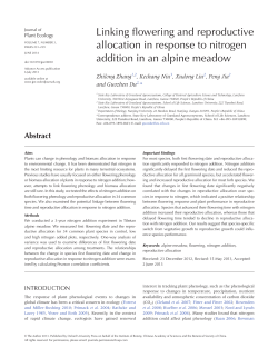 linking flowering and reproductive allocation in response to nitrogen