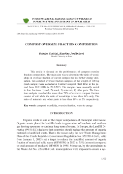 COMPOST OVERSIZE FRACTION COMPOSITION