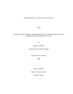 Inducing Hypocrisy as a Means of Mass Persuasion Thesis