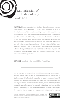 Militarization of Sikh Masculinity - Graduate Journal of Social Science