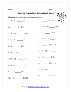 Making Equivalent Ratios Worksheet 1