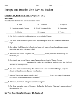 Europe and Russia: Unit Review Packet