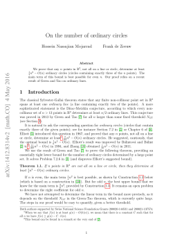 On the number of ordinary circles arXiv