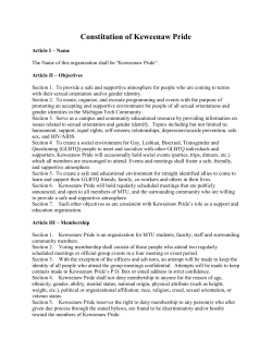 Constitution of Keweenaw Pride - Michigan Technological University