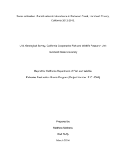 Sonar estimation of adult salmonid abundance in Redwood Creek
