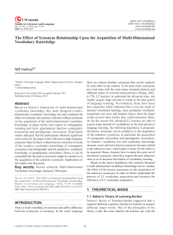 The Effect of Synonym Relationship Upon the