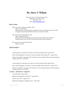 CV - University of Texas Rio Grande Valley