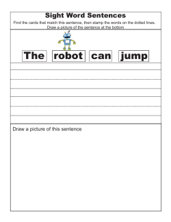 Dolch pre-primer sentence sheets