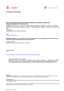 University of Groningen Novel Activity-Based Probes for