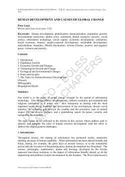 Human Development and Causes of Global Change