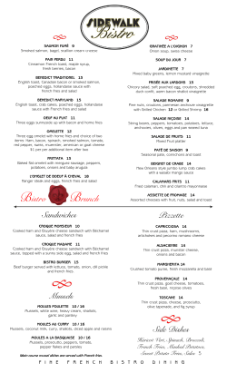 Bistro Brunch - Sidewalk Bistro
