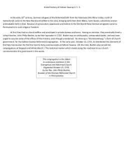 A brief history of Falkner Swamp U. C. C. In the early 18th century