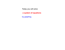 Today you will solve a system of equations by graphing