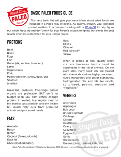 SEP Basic Paleo Foods Guide 2014