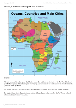 Africa - Oceans, Countries and Main Cities