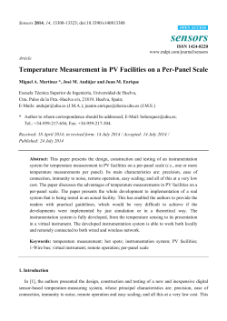 Temperature Measurement in PV Facilities on a Per