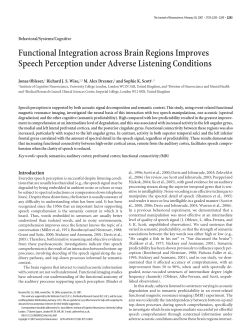 Functional Integration across Brain Regions Improves Speech