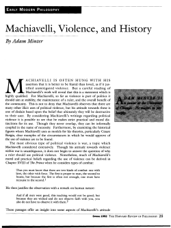 Machiavelli, Violence, and History