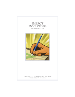 Impact Investing - Vereniging van Fondsen in Nederland