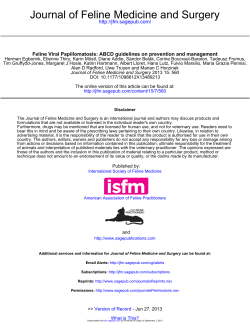 Feline viral papillomatosis : ABCD guidelines on prevention and