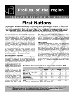 First Nations - L`Observatoire de l`Abitibi