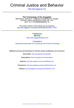 The Criminology of the Amygdala. - Department of Sociology