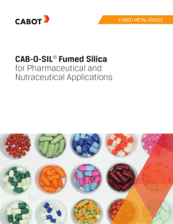 Brochure: CAB-O-SIL&reg; Fumed Silica for Pharmaceutical and