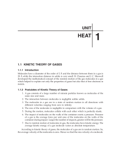 1.1 kinetic theory of gases