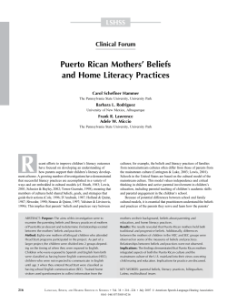 Puerto Rican Mothers` Beliefs and Home Literacy Practices