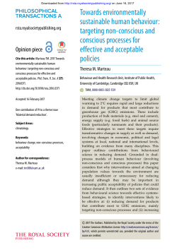 Towards environmentally sustainable human behaviour: targeting