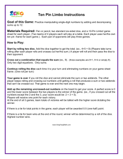 Ten Pin Limbo Instructions