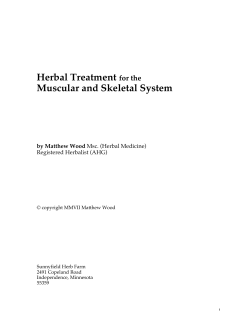 Herbal Treatment for the Muscular and Skeletal System
