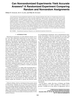 Can Nonrandomized Experiments Yield Accurate Answers? A