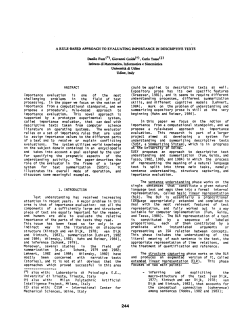 a rule-based approach to evaluating importance in descriptive texts