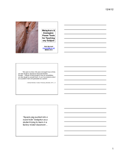 MMSA Dec 2012 Metaphors and Analogies black and white version