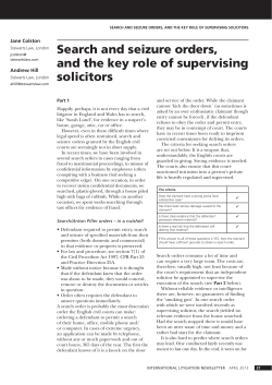 Search and seizure orders, and the key role of supervising solicitors